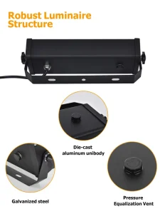 OEM Supply 220LM/W 11000LM 6000K Aluminum AI Smart APP Control IP66 LED Flood Light for Bridge and Tunnel Lighting