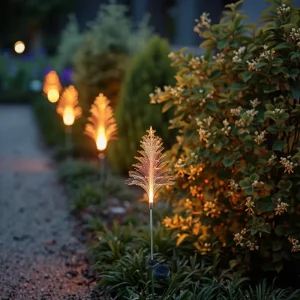 Optical Fiber Solar Powered LED Christmas Tree Light IP65 Rated Rechargeable Garden Lights Landscape Decoration Lighting