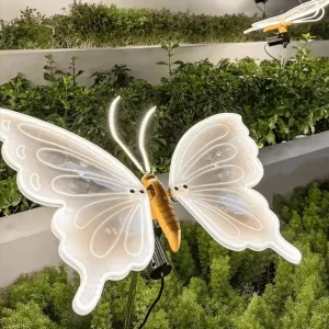Outdoor 3d Christmas Pattern Holiday Dynamic Transparent LED butterfly Lights Waterproof Landscape Decorative Lighting