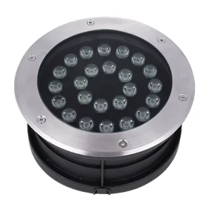 Outdoor Aluminum Adjustable 24V 250mm LED Round Garden Lamp, RGB Multicolor, Driveway Inground Light