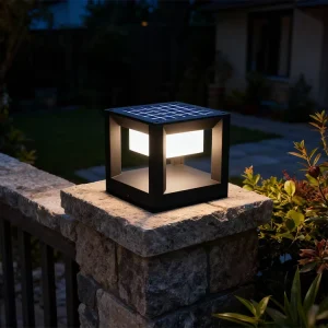 Outdoor Aluminum IP65 Waterproof Solar LED Bollard Light 3000K 6500K Color Temp 3 Year Warranty for Gate Garden Door Pillar