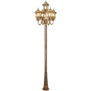 Outdoor Aluminum Iron Landscape Pole Street Light Parking Lot Road Villa Waterproof Classic LED Garden Light