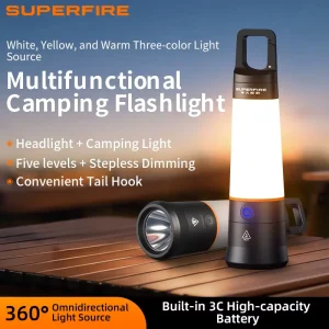 Outdoor Camping LED Night Light USB Rechargeable Portable EDC Flashlight