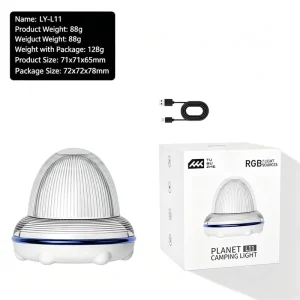 Outdoor Camping Light Warm Light Illumination Type-C Rechargeable RGB Colorful Ambient Light For Camping