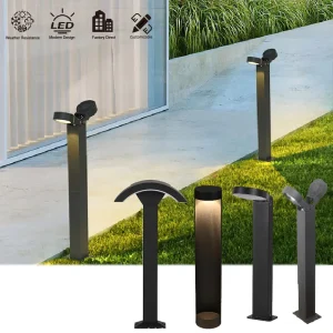 Outdoor Classic Garden Bollard DC24V 600mm Aluminum LED Street Pole Lamp Warm White CCT IP65 120 Beam Angle Lawn Hotel Path