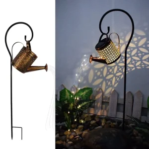 Outdoor Decoration Garden Yard Solar Decorative Stake Light Landscape Path Decor Art Light Watering Can String Lights