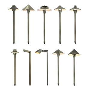 Outdoor Driveway Walkway Pathway Landscape LED Path Light Low Voltage AC DC 12V IP65 Brass Garden Lights