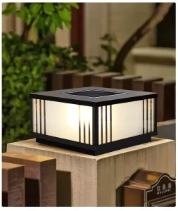 Outdoor Garden Aluminum Solar LED Door Pillar Lamp, Waterproof Entrance Column Light for Villa and Landscape