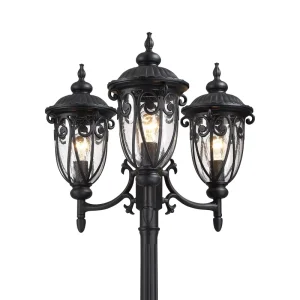 Outdoor Garden Post Light Waterproof Seeded Glass Street Light Aluminum Material Black Street Light Outside Lamps