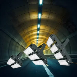 Outdoor High Power IP65 Waterproof LED Square Flood Lights Tunnel Light Highway Industrial Area Lighting PLC Control High CRI