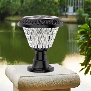 Outdoor IP55 Waterproof Solar LED Pillar Light with Dimmer 2-Year Warranty for Garden Gate Post Lamp & Decor