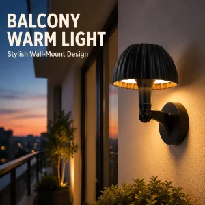 Outdoor IP65 Aluminum LED Lawn Lights AC85 265V Wall Mounted Mushroom Design 3000K Neutral White 144 Beam Angle Remote