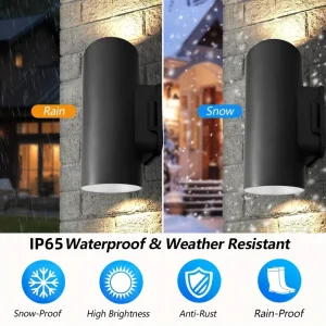 Outdoor IP65 LED Wall Light High Power Modern Courtyard Garden Villa Waterproof Spotlight Dual Head Wall Washer 10W 3CCT Dimmable