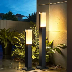 Outdoor IP65 Waterproof Aluminum Bollard Lights 40cm 60cm 80cm Garden Pathway Lighting LED Lawn Light