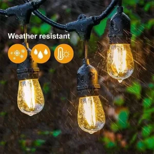 Outdoor IP65 Waterproof Crystal E27 String Lights S14 Rotating Lantern Garden Christmas Halloween LED Lights Ambiance Camping