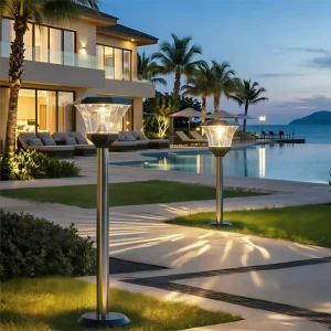 Outdoor IP65 Waterproof Garden Solar LED Pathway Lawn Lights for Yard Courtyard Backyard Patio Railing Pool