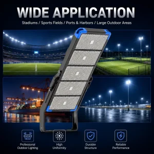 Outdoor IP66 LED Stadium Floodlight 250W 500W 750W 1000W 1250W with DALI 1 10V Dimming