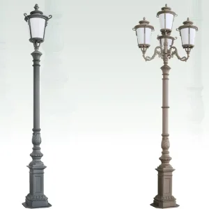 Outdoor LED Light Decorative Die-cast Aluminum with High Intensity Street Light and Pole 5 Heads Aluminum Garden Lights