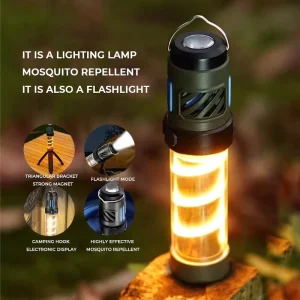 Outdoor LED Mosquito Repellent Camping Light Type-C Rechargeable Magnetic Triangle Stand