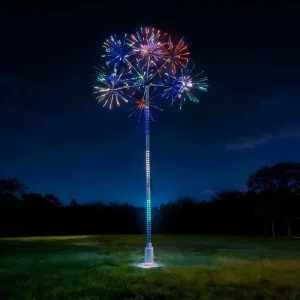 Outdoor LED RGB Dandelion Fireworks Light Remote Control Stainless Steel IP65 Festival Christmas Garden Landscape Decoration