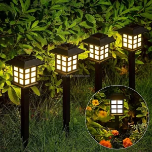Outdoor Landscape Lamps Solar Pathway Stakes Lights Cool White for Yard Lawn Walkway Driveway Patio Decorations