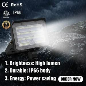 Outdoor Lighting US Market LED Flood Light CE ETL Listed IP66 Waterproof Yards Gardens Roadway Lawns LED Flood Light 30W