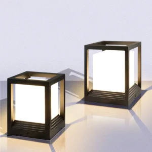 Outdoor Main Gate Post Lights E27 Driveway Black IP65 7W LED Pillar Light