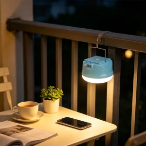 Outdoor Portable LED Lantern Solar Rechargeable Camping Light with Long Working Time for Hiking, Fishing and Camping