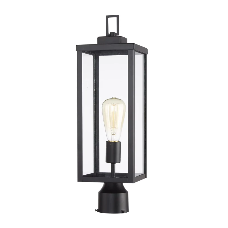 Outdoor Post Light Fixture Waterproof Anti Rust Modern Pillar Outside Garden Pillar Lighting Black Finish Column Lamp