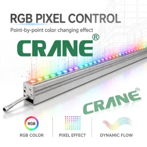 Outdoor RGB Pixel Tube Light, Aluminum, IP65 Waterproof, 24W, Linear Building Outline Light