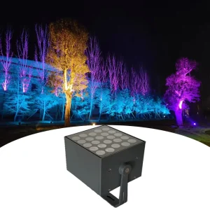 Outdoor RGBW Motion Sensor LED Flood Light Square with Visor for Airport & Warehouse Security Dmx & Dali Control