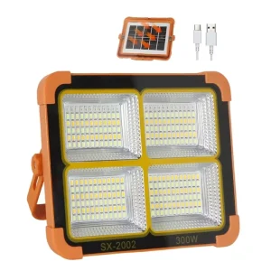 Outdoor Rechargeable Portable USB Emergency Solar IP65 Warehouse Camping LED Flood Light Adjustable Dimmable Remote Control