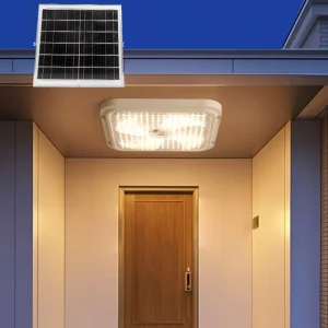Outdoor Remote-Control Solar LED Ceiling Light 40W 60W Rectangular Minimalist Embedded Pendant Light for Balcony and Kitchen Island