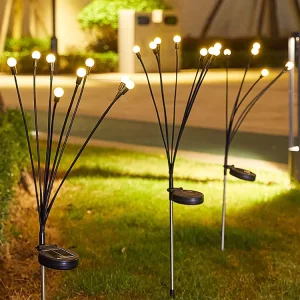 Outdoor Solar LED Firefly Light, Waterproof Swaying Garden Pathway Light