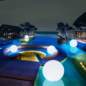 Outdoor Solar LED Mood Light for Swimming Pool Waterproof Floating Illuminated Ball Light for Garden Plastic Body