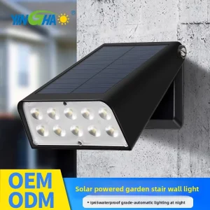 Outdoor Solar LED Wall Lamp Folding Light Control Staircase Garden Light No Wiring Needed 2-Pack