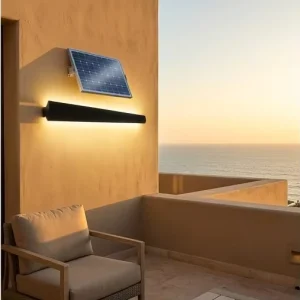 Outdoor Solar LED Wall Washer Light IP65 3000K Warm White Aluminum Dimmable Garden Building Corridor