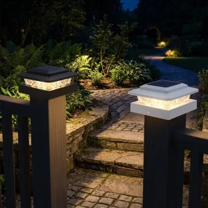 Outdoor Solar Pillar Light Energy Saving Adjustable Light ABS Lampshade Super Bright IP65 Waterproof LED Light
