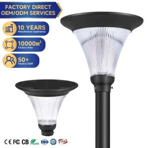 Outdoor Solar Post Light Waterproof LED Path Lighting Decorative Landscape Lamp for Garden Backyard