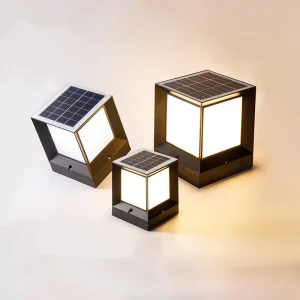 Outdoor Solar Powered LED Pillar Wall Lamp for Garden Home and Gate, Waterproof IP65