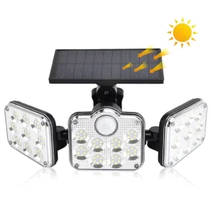 Outdoor Solar Wall Light 138 LED Waterproof IP65 Remote Control Sconce Lighting Warm White Solar Wall Lamp Solar Garden Lights