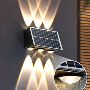 Outdoor Solar Wall Light up and Down LED Lamp Lighting Waterproof Garden Fence Porch Patio Lights Decoration Wall Lamps