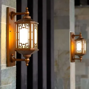 Outdoor Wall Lamp in New Chinese Style Waterproof for Villa Entrance Balcony Courtyard Ultra bright Retro Outdoor Yard Sola