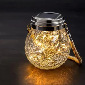 Outdoor Waterproof 3m 30 LED Hanging Solar Lights Solar Garden Decorative Patio Lights Solar Lantern Crackle Glass Ball