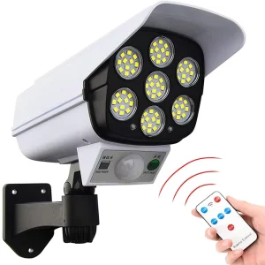 Outdoor Waterproof 77 LED Solar Motion Sensor Security Lights with Remote Control for Outdoor Use