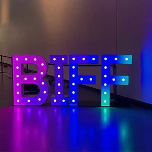Outdoor Waterproof Galvanized Sheet Marquee Light Letters Custom Brand Name LED Bulb Sign Transformer for Office Home Retail