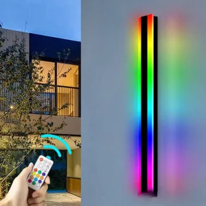 Outdoor Waterproof IP65 Minimalist LED Wall Lamp RGBCW Dimmable Aluminum Base Landscape Light