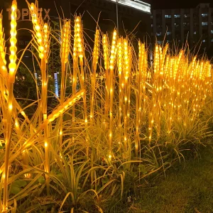 Outdoor Waterproof LED Landscape Flower Light Natural Artificial Simulation Wheat Ear Grass Shape Garden Decorations IP65 String