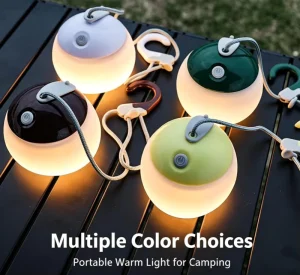 Outdoor Waterproof LED Silicone Camping Lantern USB Rechargeable Tent Light Adjustable Warm/Cool Mode Emergency Lamp