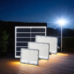 Outdoor Waterproof LED Solar Flood Lights 100Watt 200Watt 300Watt Options IP65 Aluminum Lamp Body CE and ROHS Certified
